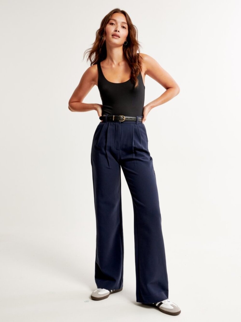 Abercrombie & Fitch Sloane Curve Love Pants In Navy Blue